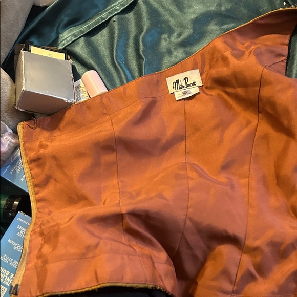 100% silk gold beaded sequined Mike Benet size UK 8 or us 4 & Gold knot headband - Picture 10 of 13